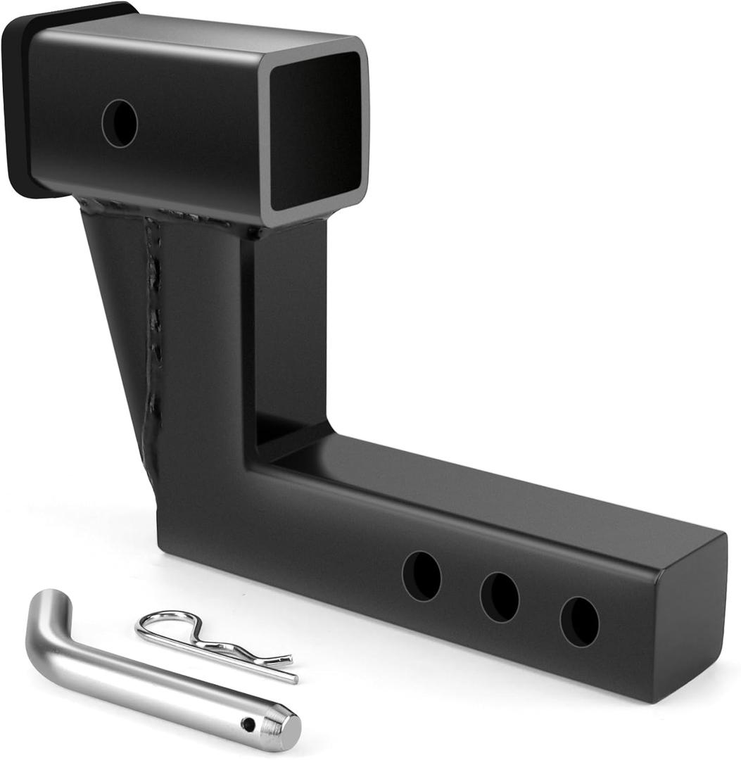 2 Inch Trailer Hitch Receiver Extension with 6 inch Rise/Drop Compatible with All Standard 2" Hitch Receivers Trailer Hitch Riser Extender with Pin and Clip by Fetechmate