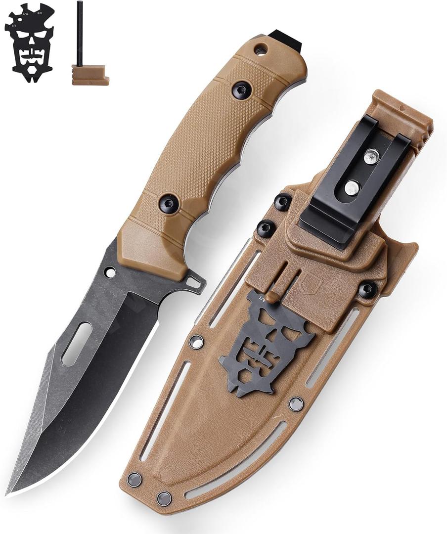 5-inch Fixed Blade Knife with SheathD2 stainless steel blade, G10 handle,Outdoor Camping knives