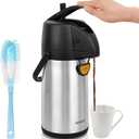 Airpot Coffee Dispenser Thermal with Pump,2.2L/74 Oz Insulated Stainless Steel Large Airpot Coffee Carafe Lever Action for Hot/Cold Water,Thermal Carafes for Hot Cocoa for Parties
