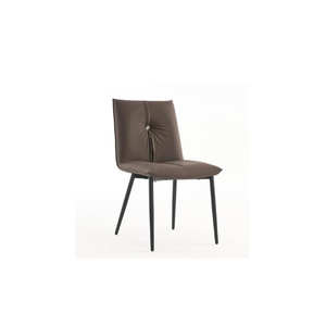 YOUTASTE Dining Chairs Set of 2 Mid Century Modern Kitchen Chairs Soft Padded Side Chairs Dinner Chairs with Metal Legs for Living Room Bedroom, Brown