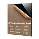 KINLINK 12x16 Plexiglass Sheets 1/ 8inch (3mm) Black Acrylic Sheets, Black Plasitc Board with Protective Paper for DIY Project, Craft, Picture Frames, Sign, Weding invitaton, 2 Pack