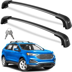 Wonderdriver Roof Rack Cross Bars 300lbs Compatible with Ford Edge 2015-2024,Heavy Duty Aluminum Lockable Roof Rails Crossbars Cargo Canoe Black Rooftop Cargo Carrier Luggage.