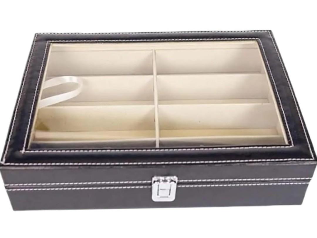 Sunglasses Organizer Sunglasses Storage Container PU Leather Organizer For Eyewear And Accessories