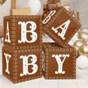 4 Pcs Cielito Lindo Baby Shower Party Decorations Mexican Papel Picado Baby Boxes with Letters Platos De Barro Mexicanos Blocks Boxes Decor for Cinco De Mayo Fiesta Gender Reveal Birthday Photo Props