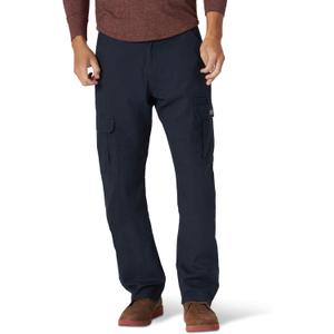 Wrangler Authentics Men's Relaxed Fit Stretch Cargo Pant (44W x 32L, Navy)