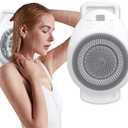 Upgrade 7" Electric Shower Brush Wall-Mounted Bath Back Scrubber Body Massager, Deep Cleaning Relaxing Exfoliating Soft Bristles, Adjustable Height and Speed (Upgrade 7" Head)