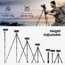 SmallRig AP-10 Carbon Fiber Tripod, 52.4" Lightweight Compact Camera Tripod with Detachable Monopod, 360 Ball Head with Payload 5 kg/11 lb, Quick Release Plate for Canon for Sony, DSLR Camera, Phone