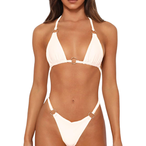 Sexy Bikinis for Women 2 Piece Bikini Spaghetti Strap Swimsuits Solid Color Bathing Swimwear Triangle Bathing Suit M