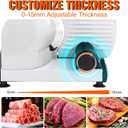 Meat Slicer 200W Electric Deli Food Slicer with 2 Removable 7.5" Stainless Steel Blade, Adjustable Thickness for Home Use, Child Lock Protection, Easy to Clean, Cuts Meat, Bread and Cheese