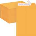 ACSTEP 100Pack Manilla Envelopes 6 x 9 Brown Kraft Catalog Envelopes Self Seal for Mailing