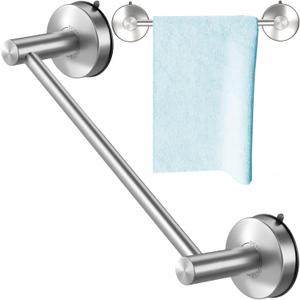 DGYB Suction Cup Towel Bar for Bathroom 17 Inch Brushed Nickel Towel Holder Stainless Steel Premium Kitchen Towel Rack Wall Mounted