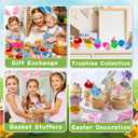 36 Pack Easter Eggs Fillers with Mini Bunny Plush, Easter Basket Stuffers Easter Egg with Toys Inside for Kids, Mini Stuffed Bunny Animals, Easter Hunts Party Favors Surprise Eggs for Boys Girls