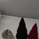 7 Pcs Christmas Velvet Trees Set Neutral Xmas Decoration Modern Christmas Cone Trees 4 Sizes Xmas Tabletop Centerpieces Flocked Farmhouse Decor for Kitchen Holiday Party Mantel Tiered Tray Gifts