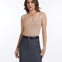 Air Curvey 4 Pack Camisole Tops for Women Basic Undershirt Tanks Adjustable Spaghetti Straps Camis Seamless Soft Layering Top (M)