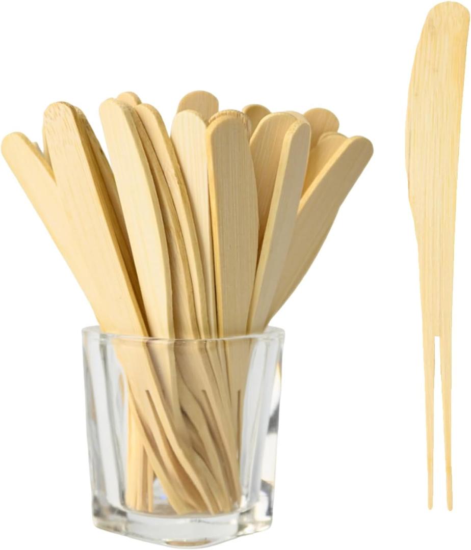 TreeMVI-200pcs Fancy Cocktail Picks: 4.7IN Forks Long Toothpicks Bamboo Skewers Sticks for Appetizers, Fruit, Dessert