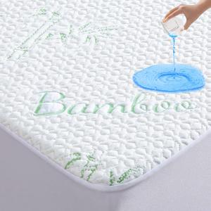 GOONIK California King Mattress Protector, Breathable Bamboo Viscose Waterproof Cal King Mattress Pad Cover with 6-18 inches Deep Pocket