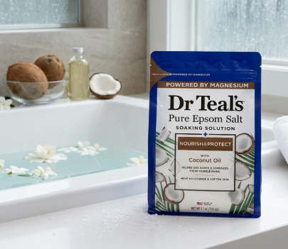 Dr Teal's Epsom Salt Magnesium Soak, Nourish & Protect with Coconut Oil, 3 lbs