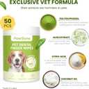 2 x Dog Teeth Cleaning Wipes, Fresh Breath Pet Dental Finger Wipes for Dogs & Cats, Dog Dental Wipes Teeth Wipes, Lick-Safe Pet Toothbrus for Easy Removal of Tartar Buildup, Unscented - 50 PCS