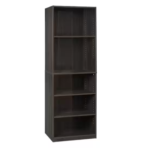JAYA 5-Shelf Espresso Open Bookcase