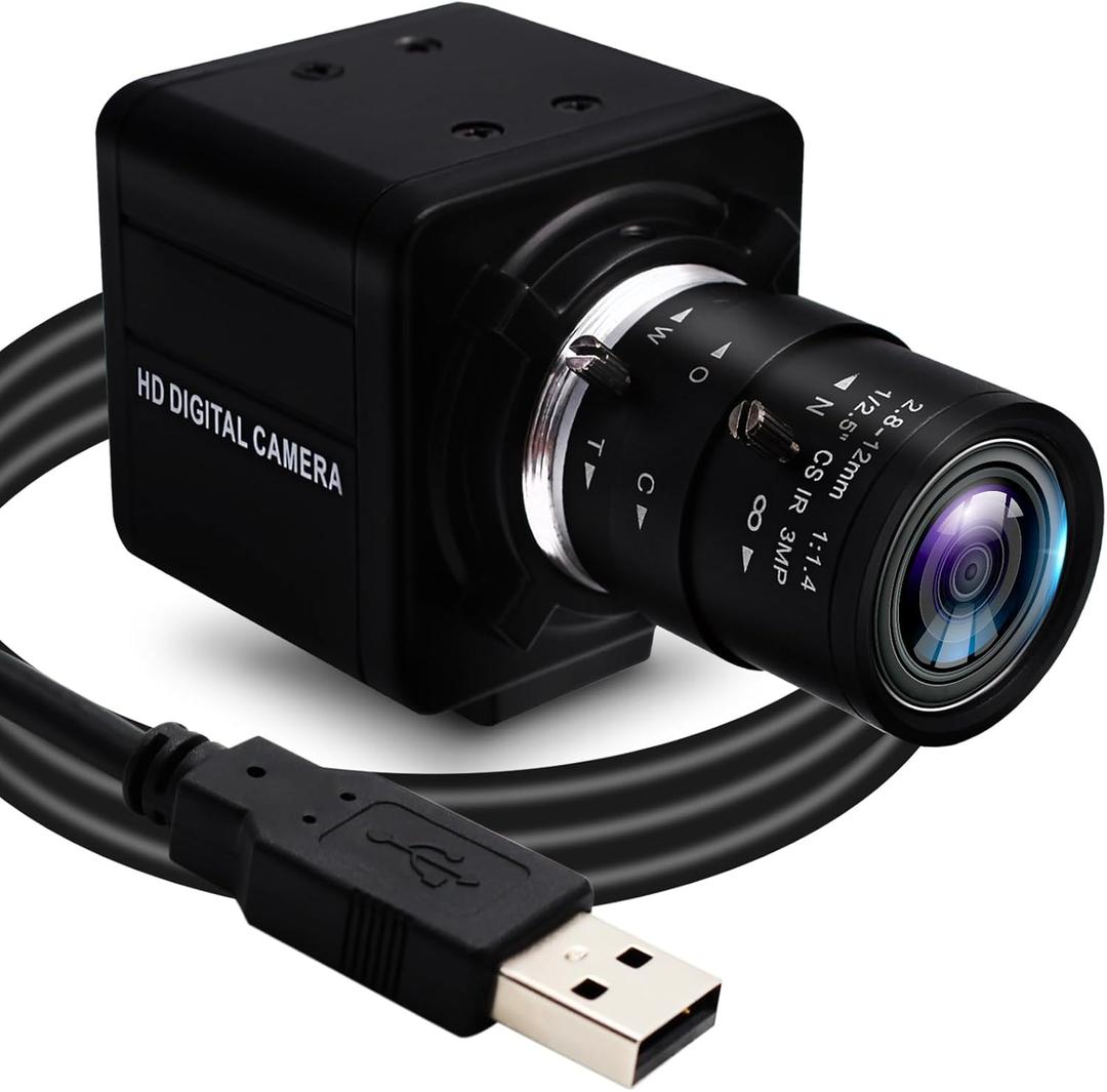 SVPRO USB 1080P 60fps High Speed 260fps@360P,120fps@720P Industrial Video Camera with 2.8-12mm Zoom Lens, Manual Focus Close-up Camera for Windows, Linux, MacOS, Android
