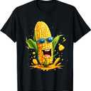 Funny Corn Design For Sweet Corn Men Women Kids T-Shirt, Medium, Black