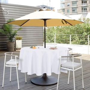 SARAFLORA Outdoor and Indoor Tablecloth - 60 inch Round, White Wrinkle Free Washable Waterproof Table Cloth with Umbrella Hole and Zipper Round Table Cover for Spring/Summer/Patio/Picnic/BBQS/Party