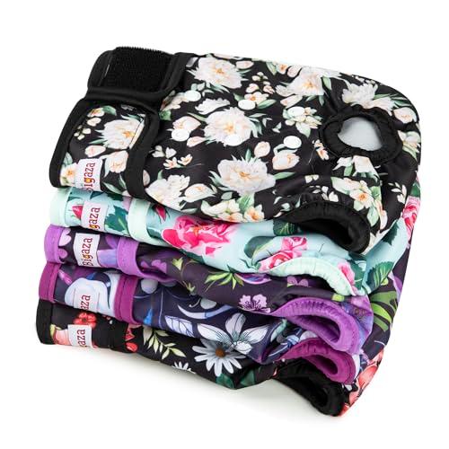 Washable Reusable Female Dog Diapers(5 Pack) Small Medium Large Doggie Puppy & Doggy Dog Diaper, Period Panties in Heat, Large