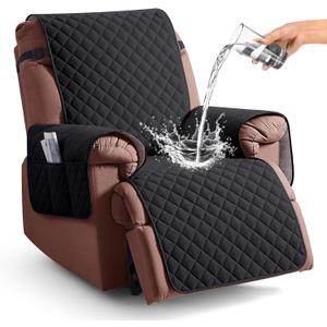 KinCam 100% Waterproof Recliner Chair Cover, Reclining Couch Covers for Pets, Dogs, Recliner Couch Slipcover Furniture Protector with Elastic Straps for Kids(30", Black) KinCam 100% Waterproof Recliner Chair Cover, Reclining Couch Covers for Pets, Dogs, Recliner Couch Slipcover Furniture Protector with Elastic Straps for Kids(30", Black)