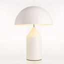 Meefad Mushroom Bedside Lamp, Modern Table Lamp with Heavy Base, Dome Shaped Night Light, Accent Lamp for Bedroom Reading Nightstand (White)