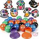 Seenelling 24 Pack Kids Valentines Day Gifts for Galaxy Clay Putty Ball Kits with Greeting Cards Space-themed Party Favors for Boy Girl Gift Exchange & Classroom Rewards(Multicolor)