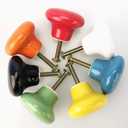 Mallofusa 32 mm Cabinet Ceramic Round Pull Knobs for Drawer Dresser Kitchen Wardrobe Handles 7 Colors