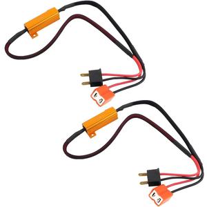 2PCS H7 Car LED Light Resistor Kit, 2PCS 50W Vehicle Error Flicker Resistor Canceller Decoder, Automotive Fog Light Turn Signals Decoder, Universal for SUV Automobile Lorry