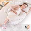 Pregnancy Pillow - Full Body Maternity Support for Back & HIPS, Soft Sleeping Pillow with Removable Cover, Comfort for Side Sleepers and Pregnancy 