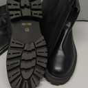 Women's Knee High Boots Fashion Platform Lug Sole Tall Riding Boots Comfortable Stretch Calf Dress Long Boots (11, Black)