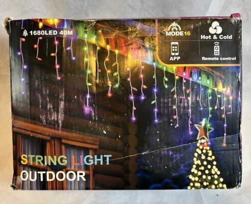 Icicle Lights String Outdoor 40 Meters, 131 Foot, 1680 LED 8 Modes Remote & App