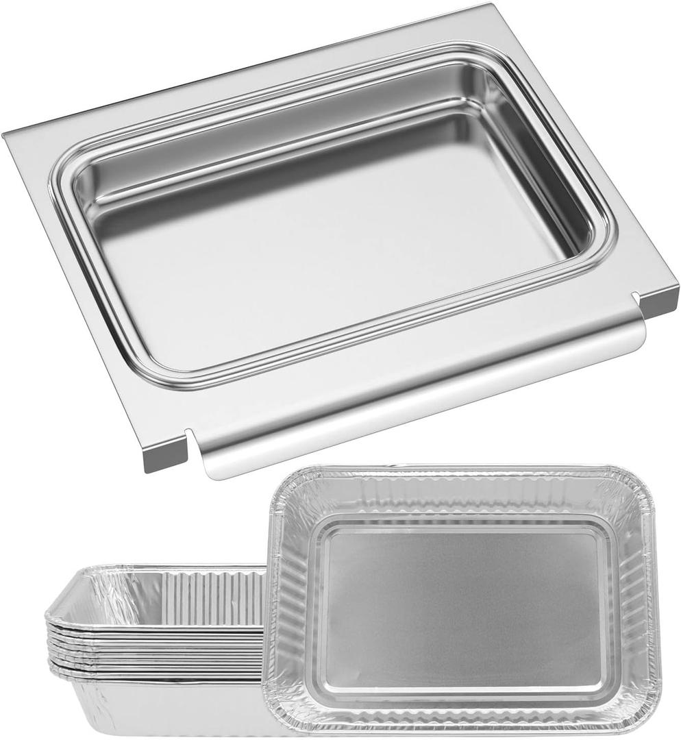 67047 Catch Pan Holder with Aluminum Drip Pans for Weber Spirit I&II 200/300 Series, Drip Tray for Genesis II LX200/300 Series, Grease Cup/Tray Replacement Part for Weber 67047 83156 6415