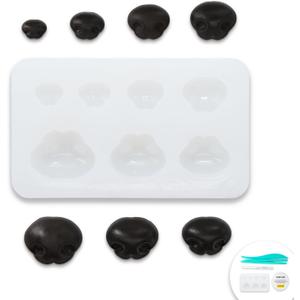 Nuvretk 7 Cute Silicone Molds for Needle Felting - Dog Nose Shapes for Stuffed Animals, DIY Crafts, and Accessories (Triangle)