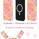 Jusy Magnetic Oil Painting Flower Floral Case for iPhone 12 Pro Max, Pink | Compatible with MagSafe, Cute Aesthetic Flower Design, TPU and PC Protective Phone Cover