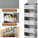 Over The Door Organizer, Over the Door Storage with 5 Large 10 Side Pockets, Hanging Door Organizer 44 lb Load Behind Door Storage, Hanging Shelf for Closet Wall Bedroom Bathroom Nursery, 5-Tier Grey