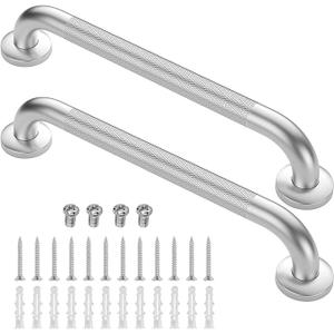 2 Pack 18 inch Grab Bars for Bathtubs and Showers, Bathroom Shower Grab Bars for Seniors Holds up to 500LBs, Handicap Grab Bars Stainless Steel, Anti Slip Shower Handle for Wall, Elderly