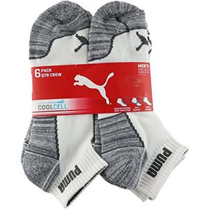 PUMA Men's 6 Pack Quarter Crew Socks