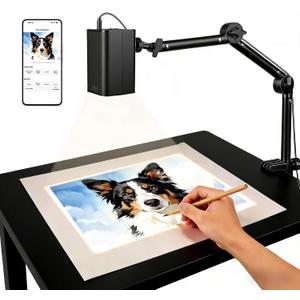 Art Projector for Tracing and Drawing - 5G WiFi & App-Free Web Control - Digital Sketch Projector with Adjustable Stand for Artists, Cookie Decorating - Supports Online/Offline, for iOS/Android