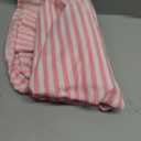 Moukeren 70 x 120 in Farmhouse Ruffle Striped Tablecloth, 100% Cotton Retro Washed Vintage Table Cover for Rectangle Dining Table, Decorative Rustic Tablecloth for Kitchen Party Wedding(Pink)
