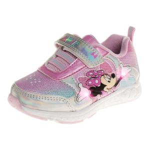 Disney Girls' Minnie Mouse Shoes - Kids Minnie Mouse Tennis Slip-On Laceless Light-Up Characters Princess Sneakers - Multi (Size 8 Toddler)