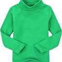 CuteOn Children Unisex Solid Color Kids School Uniform Long Sleeve Turtleneck T-Shirt, 5T