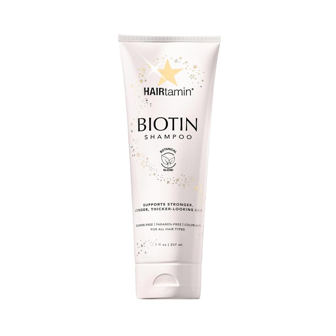 HAIRtamin Biotin Shampoo - Helps to Support Stronger, Longer, Thicker-Looking Hair with Sulfate-Free, Hydrating, Vitamin Rich Formula Shampoo, Made With Vitamin B5, Cucumber Extract, Aloe Vera
