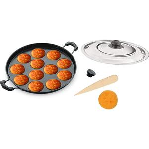 Non Stick Appam Pan,Appam Maker,12 Pits Appam Maker, Nonstick Appam Pan,Appa Chetty Paniyaram Pan Patra, (Medium Size)