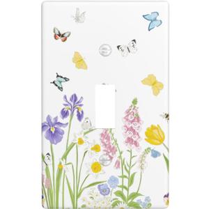 Flower Butterfly Light Switch Cover Plates Decorative Single Toggle Wall Plate, 1 Gang Lightswitch Cover