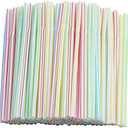 3 x Black Duck Brand [200 Pack] Flexible Disposable Plastic Drinking Straws - 8" Long - Assorted Striped Colors (200)