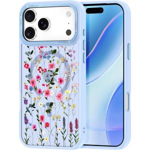 Magnetic for iPhone 17 Pro Case (2025), [Military Grade Drop Protection] [Compatible with MagSafe] Shockproof Slim Translucent Matte Anti-Slip Women Girls Men Phone Cover, Light Blue